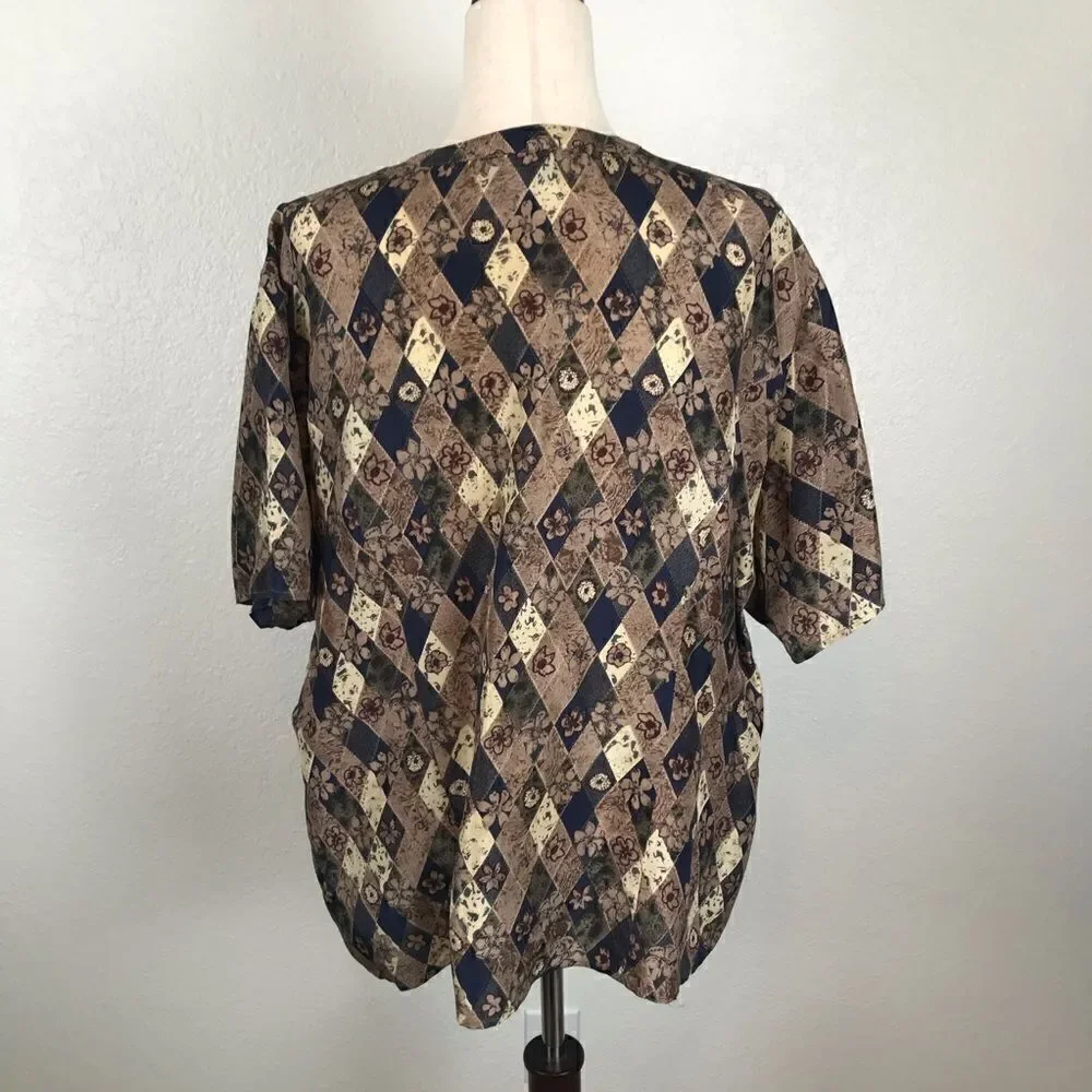 Vintage Y2K 100% silk button up blouse 22‎
